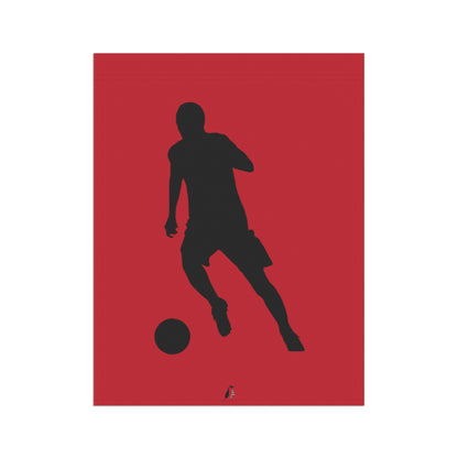 Garden & House Banner: Soccer Dark Red
