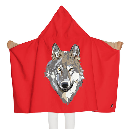 Youth Hooded Towel: Wolves Red