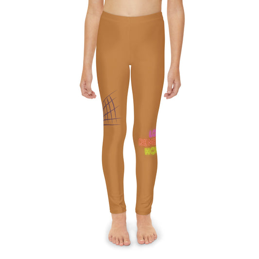 Youth Full-Length Leggings: Volleyball Lite Brown