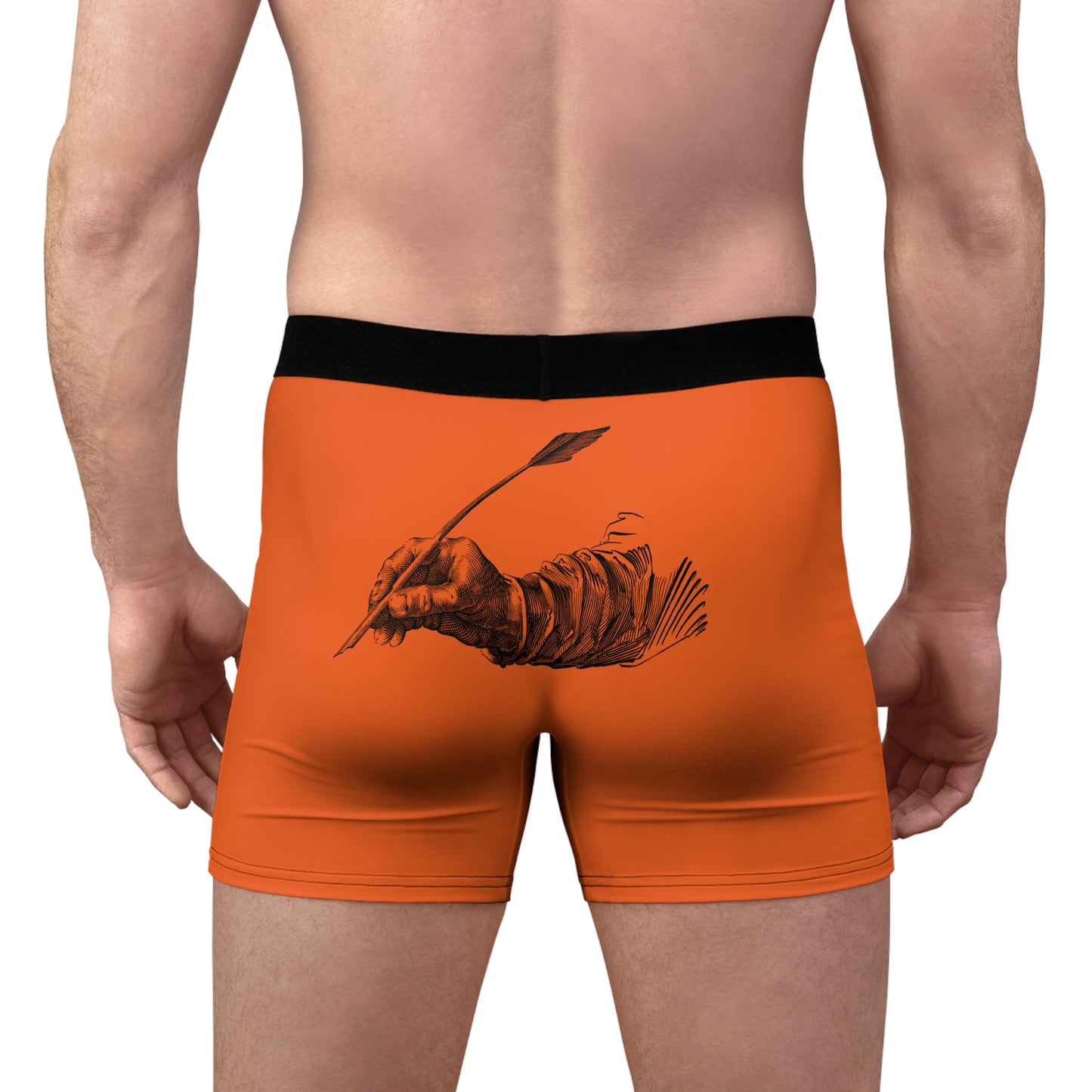 Men's Boxer Briefs: Writing Lite Orange