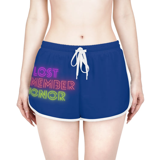 Women's Relaxed Shorts: Lost Remember Honor Dark Blue
