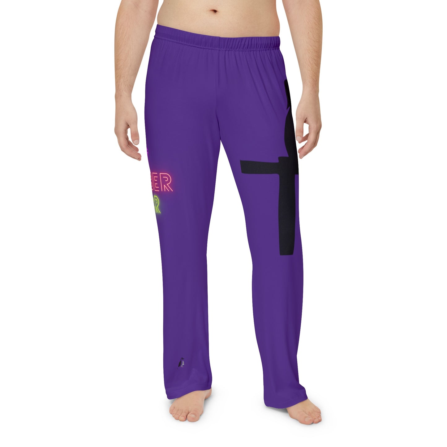 Men's Pajama Pants: Fishing Purple