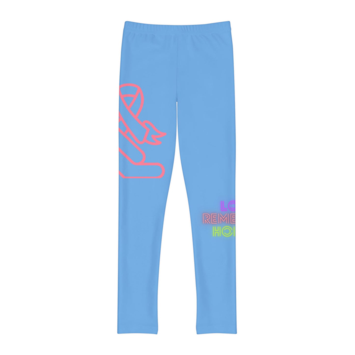 Youth Full-Length Leggings: Fight Cancer Lite Blue