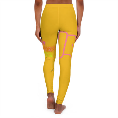 Women's Spandex Leggings: Fight Cancer Yellow