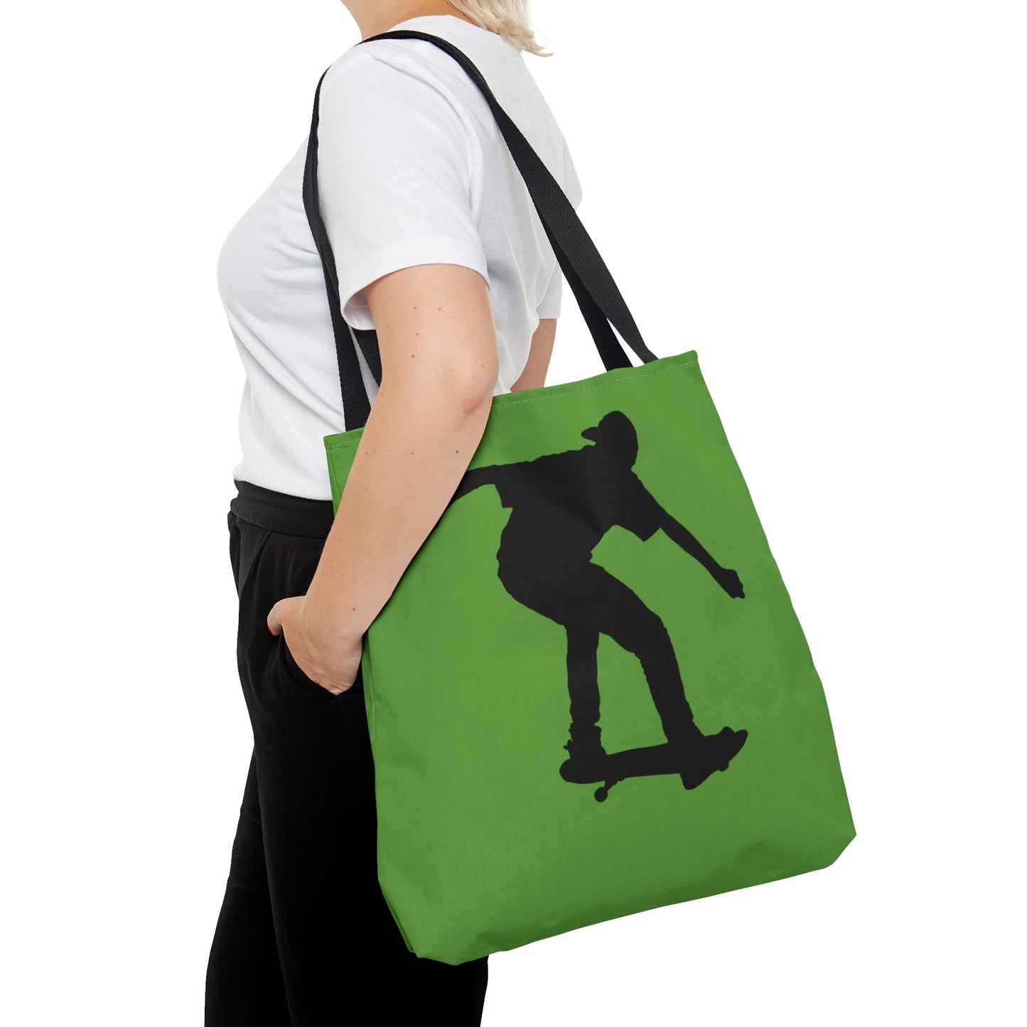 Tote Bag: Skateboarding Green