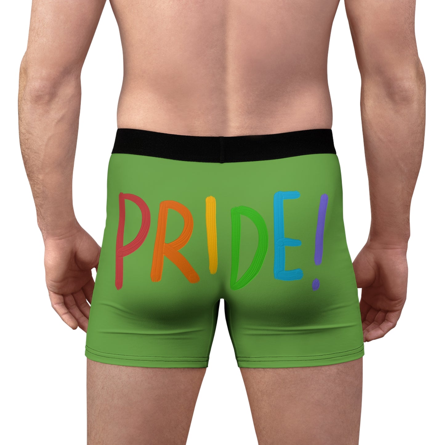 Men's Boxer Briefs: LGBTQ Pride Green