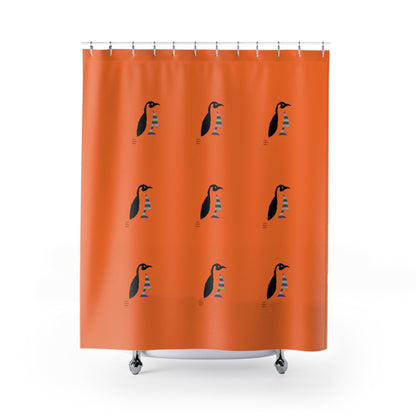 Shower Curtains: #2 Crazy Penguin World Logo Crusta