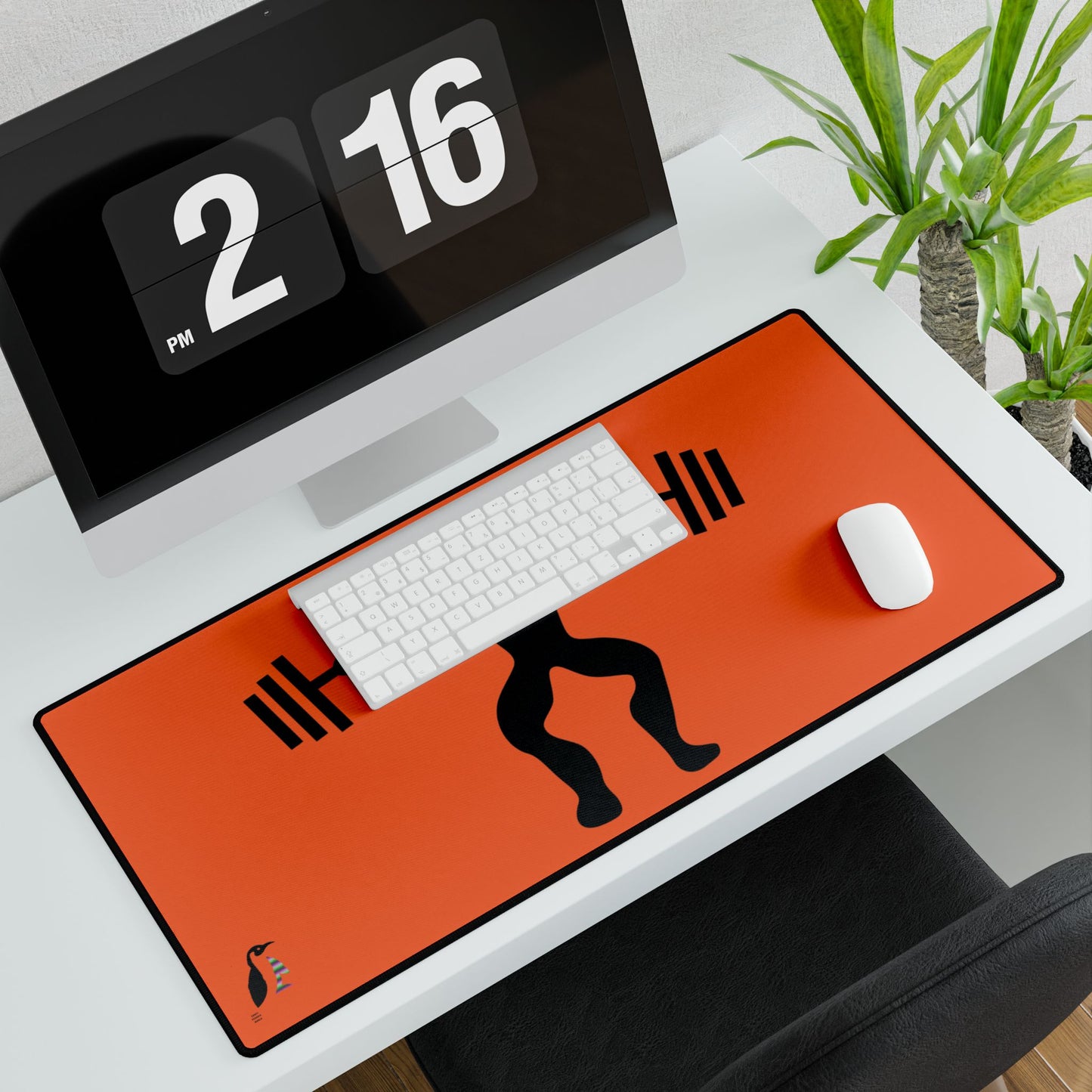 Desk Mats: Weightlifting Orange