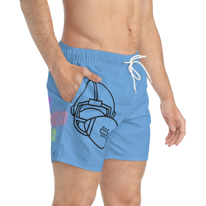 Swim Trunks: Football Lite Blue