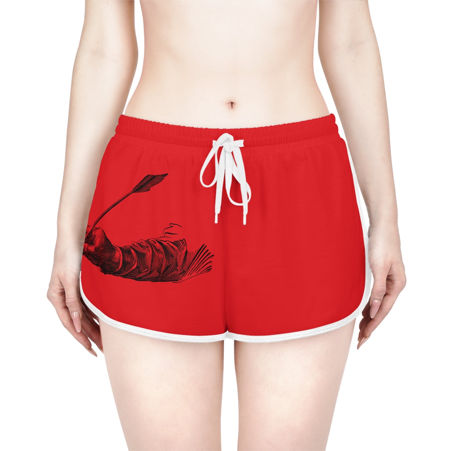 Women's Relaxed Shorts: Writing Red