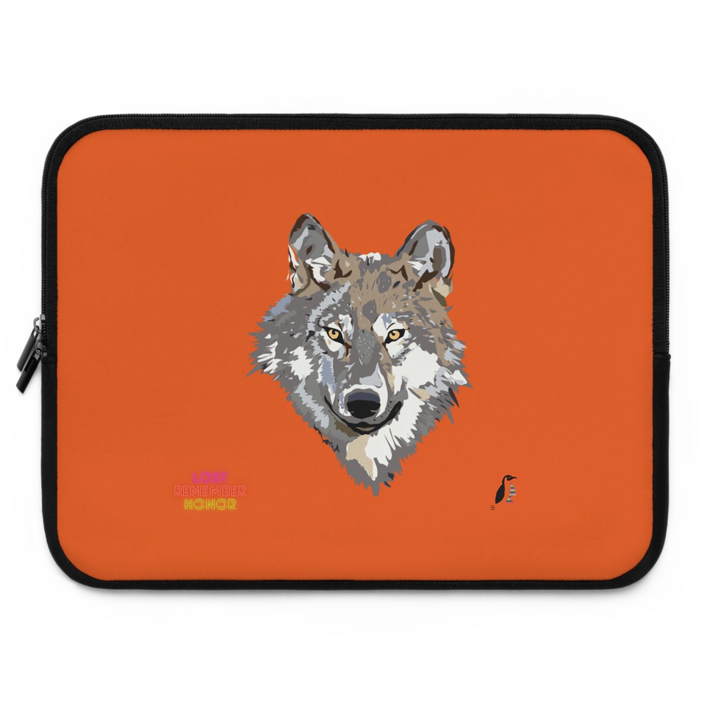 Laptop Sleeve: Wolves Orange