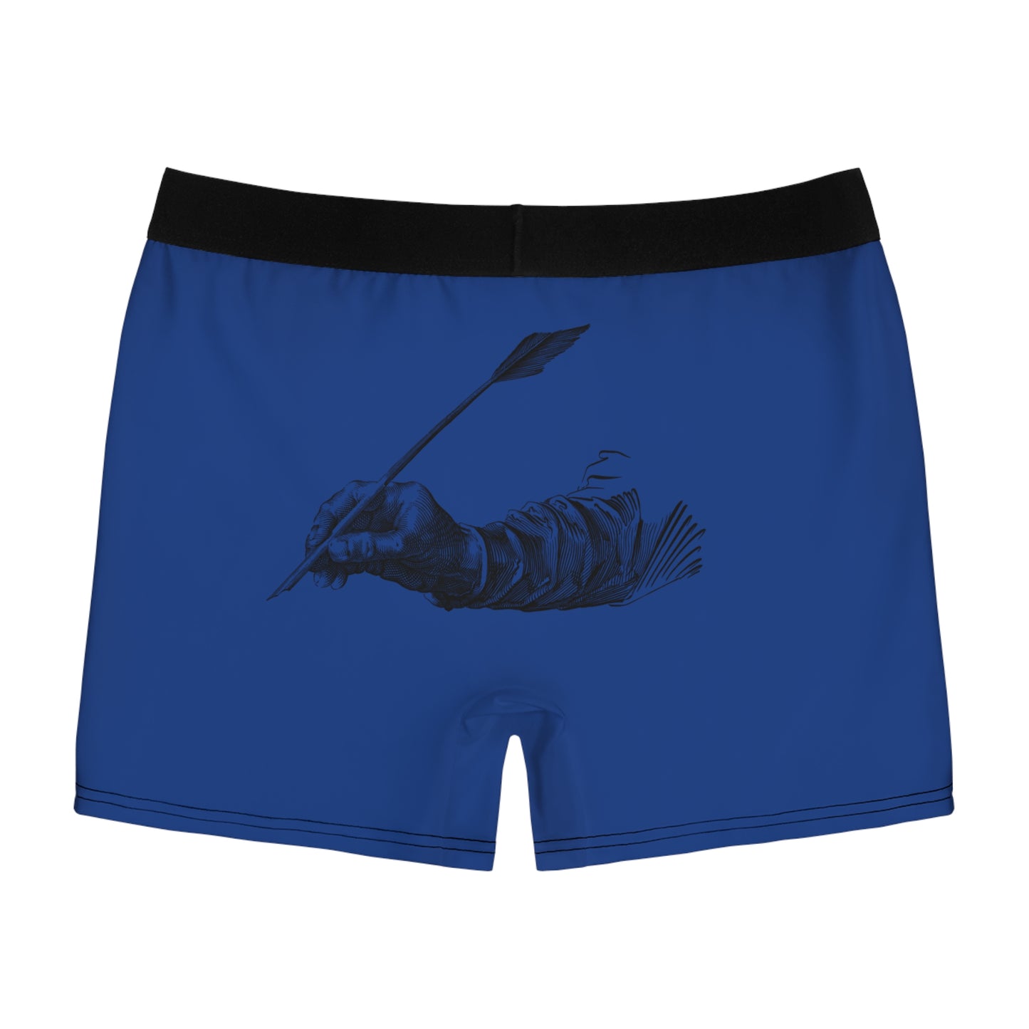 Men's Boxer Briefs: Writing Dark Blue