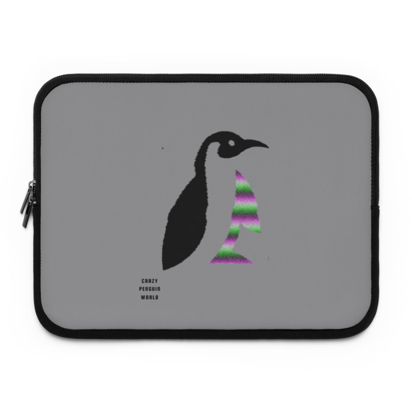 Laptop Sleeve: Crazy Penguin World Logo Grey