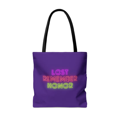 Tote Bag: Crazy Penguin World Logo Purple