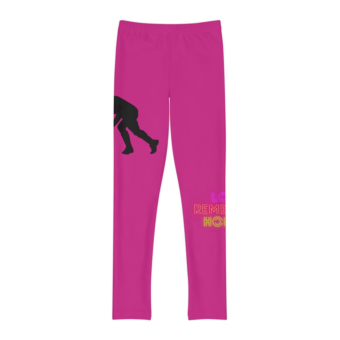 Youth Full-Length Leggings: Hockey Pink