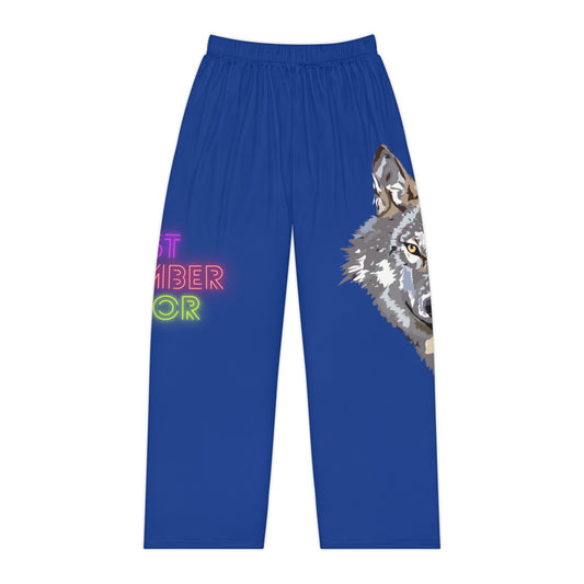 Pambabaeng Pajama Pants: Wolves Dark Blue 