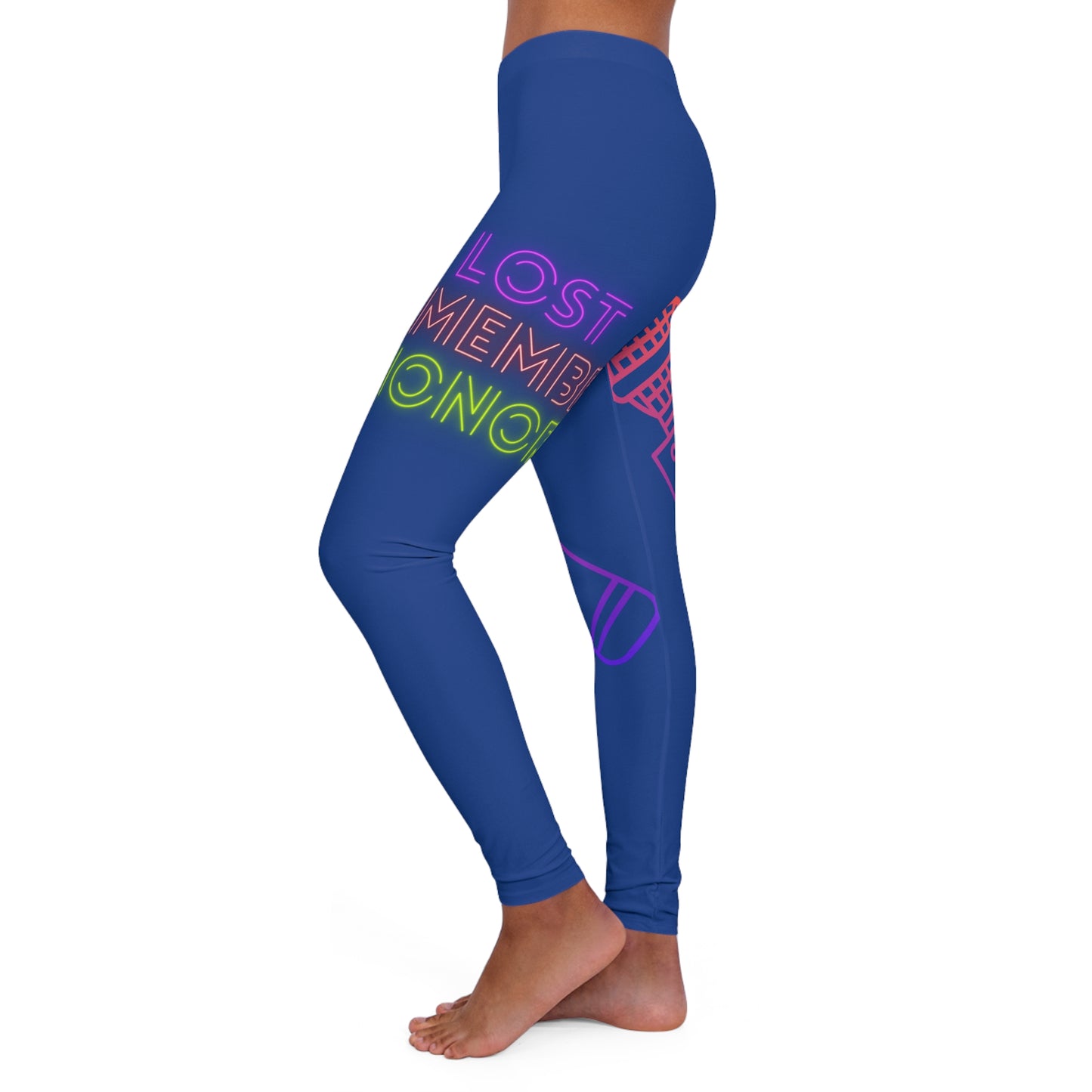 Women's Spandex Leggings: Music Dark Blue