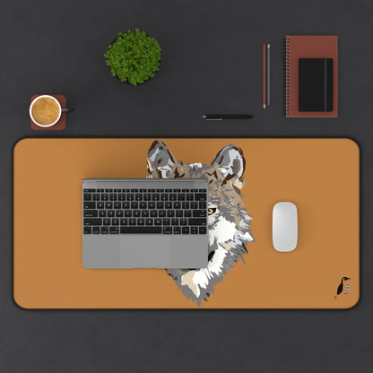 Desk Mat: Wolves Lite Brown