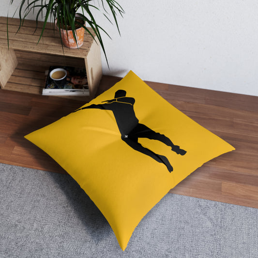 Tufted Floor Pillow, Square: Dance Yellow