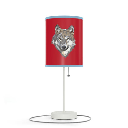 Lamp on a Stand, US|CA plug: Wolves Dark Red