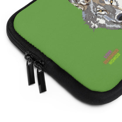 Laptop Sleeve: Wolves Green