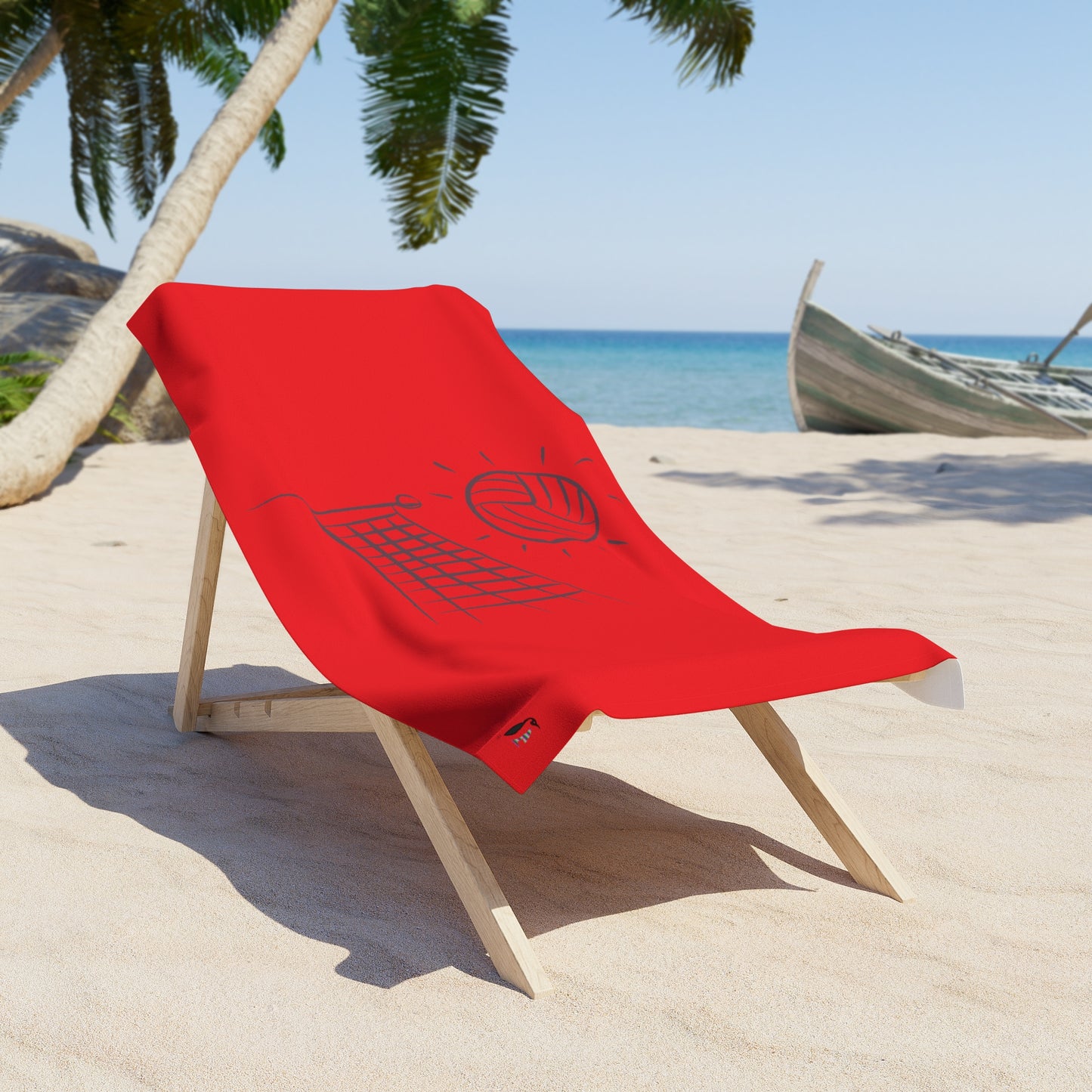 Beach Towel: Volleyball Red