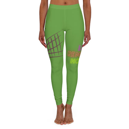 Women's Spandex Leggings: Volleyball Green