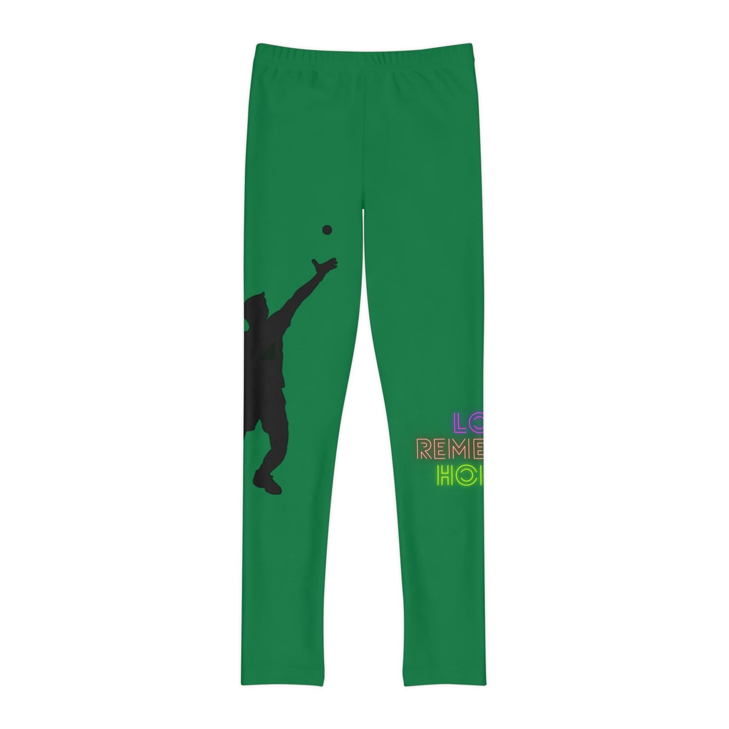 Youth Full-Length Leggings: Tennis Dark Green