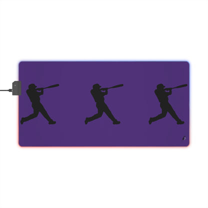 LED Gaming Mouse Pad: Baseball Purple