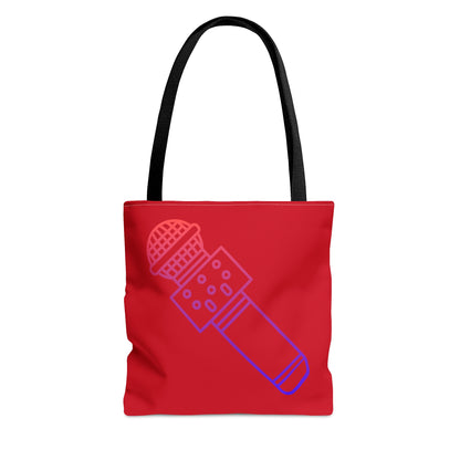 Tote Bag: Music Dark Red