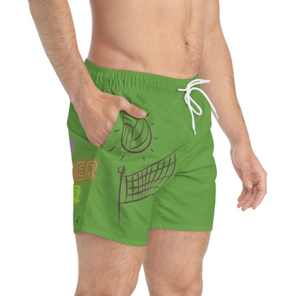 Swim Trunks: Volleyball Green