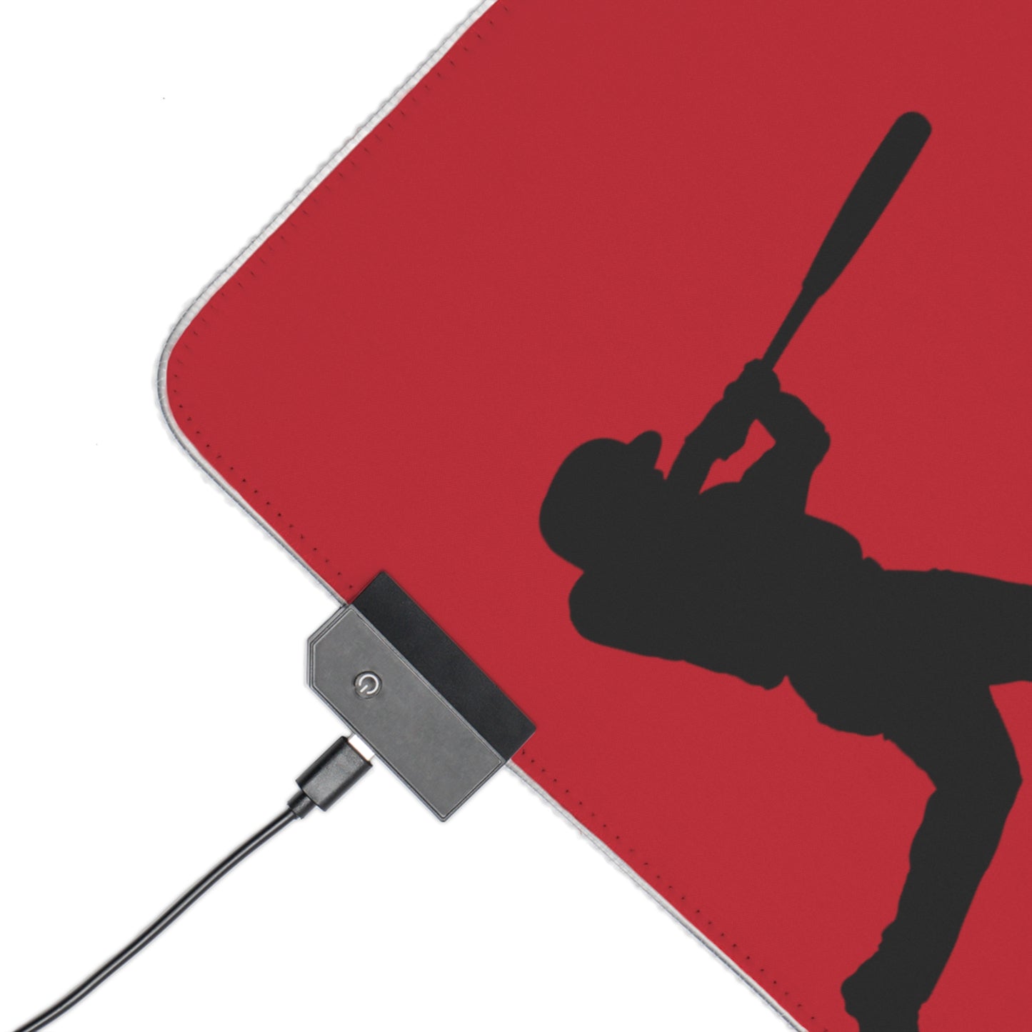 LED Gaming Mouse Pad: Baseball Dark Red