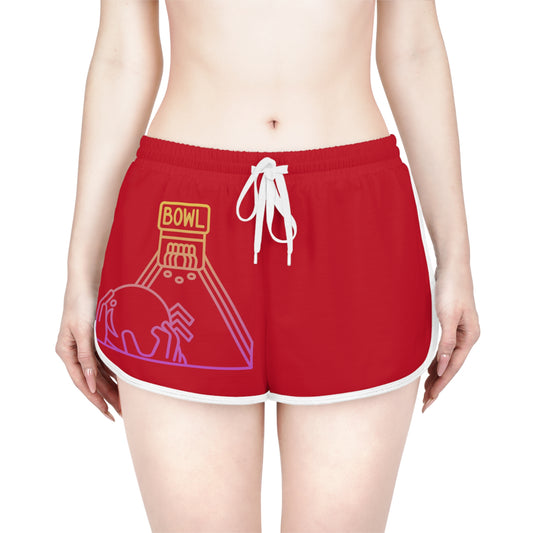 Women's Relaxed Shorts: Bowling Dark Red