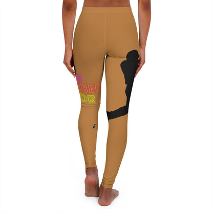 Women's Spandex Leggings: Baseball Lite Brown