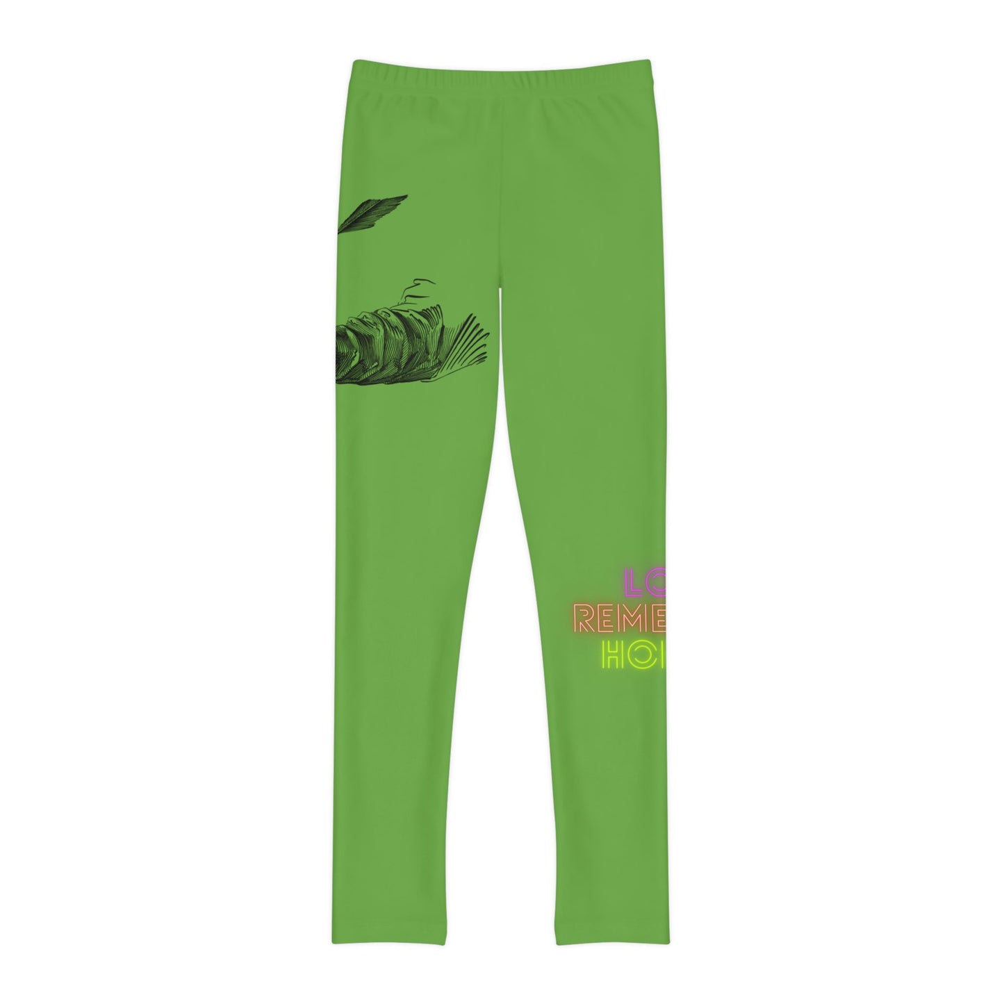 Youth Full-Length Leggings: Writing Green