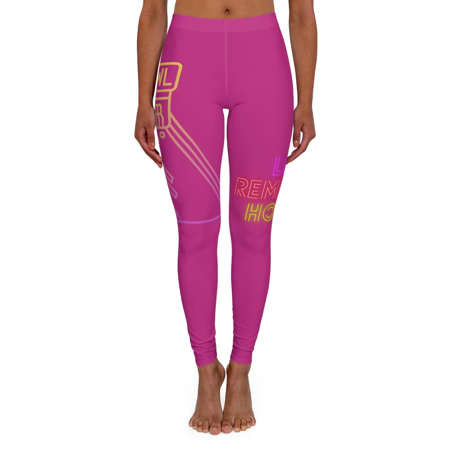 Women's Spandex Leggings: Bowling Pink