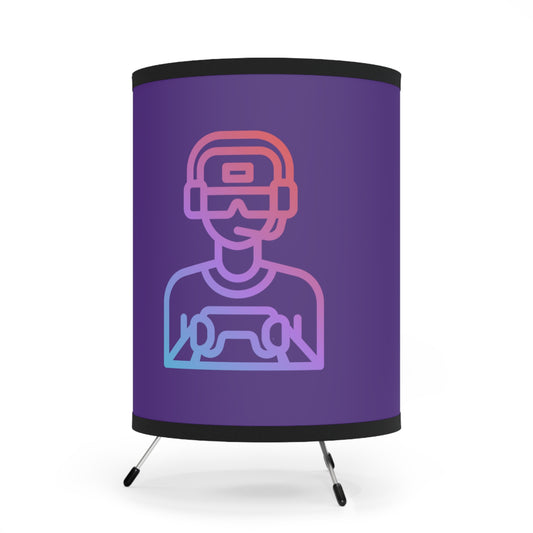 Tripod Lamp with High-Res Printed Shade, US\CA plug: Gaming Purple