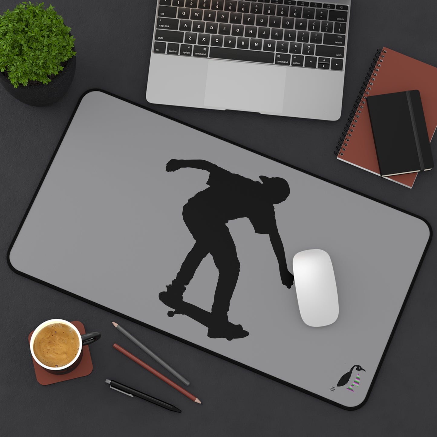 Desk Mat: Skateboarding Grey