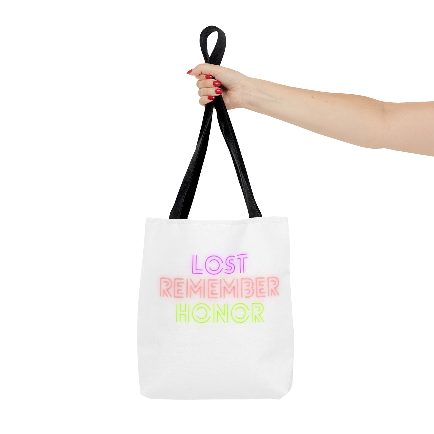 Tote Bag: Lost Remember Honor White