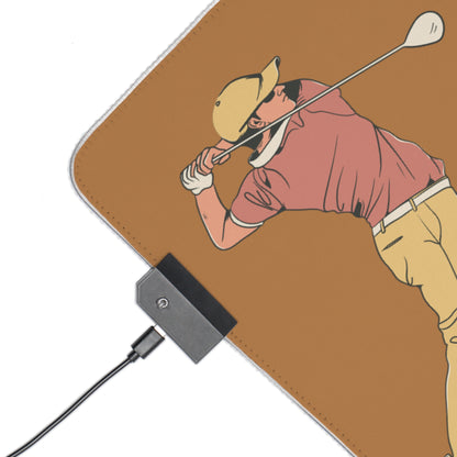 LED Gaming Mouse Pad: Golf Lite Brown