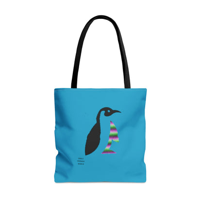 Tote Bag: Crazy Penguin World Logo Turquoise