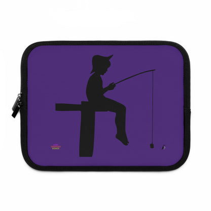 Laptop Sleeve: Fishing Purple