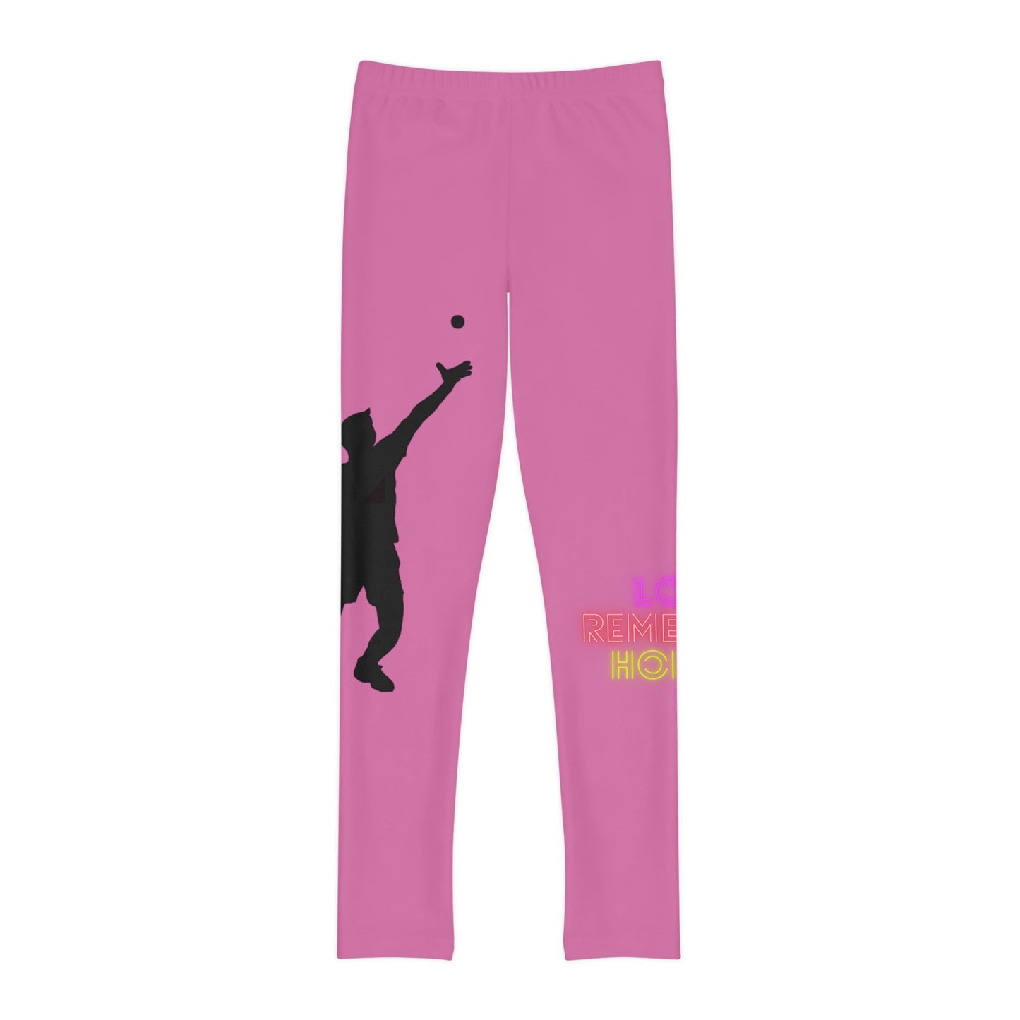 Youth Full-Length Leggings: Tennis Lite Pink