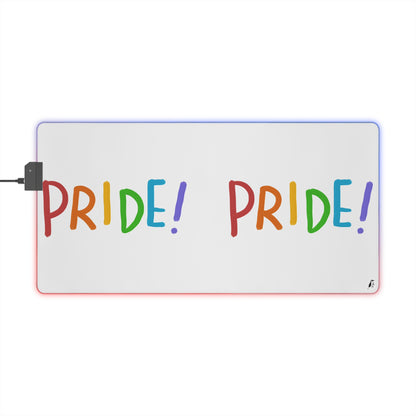 LED Gaming Mouse Pad: LGBTQ Pride White