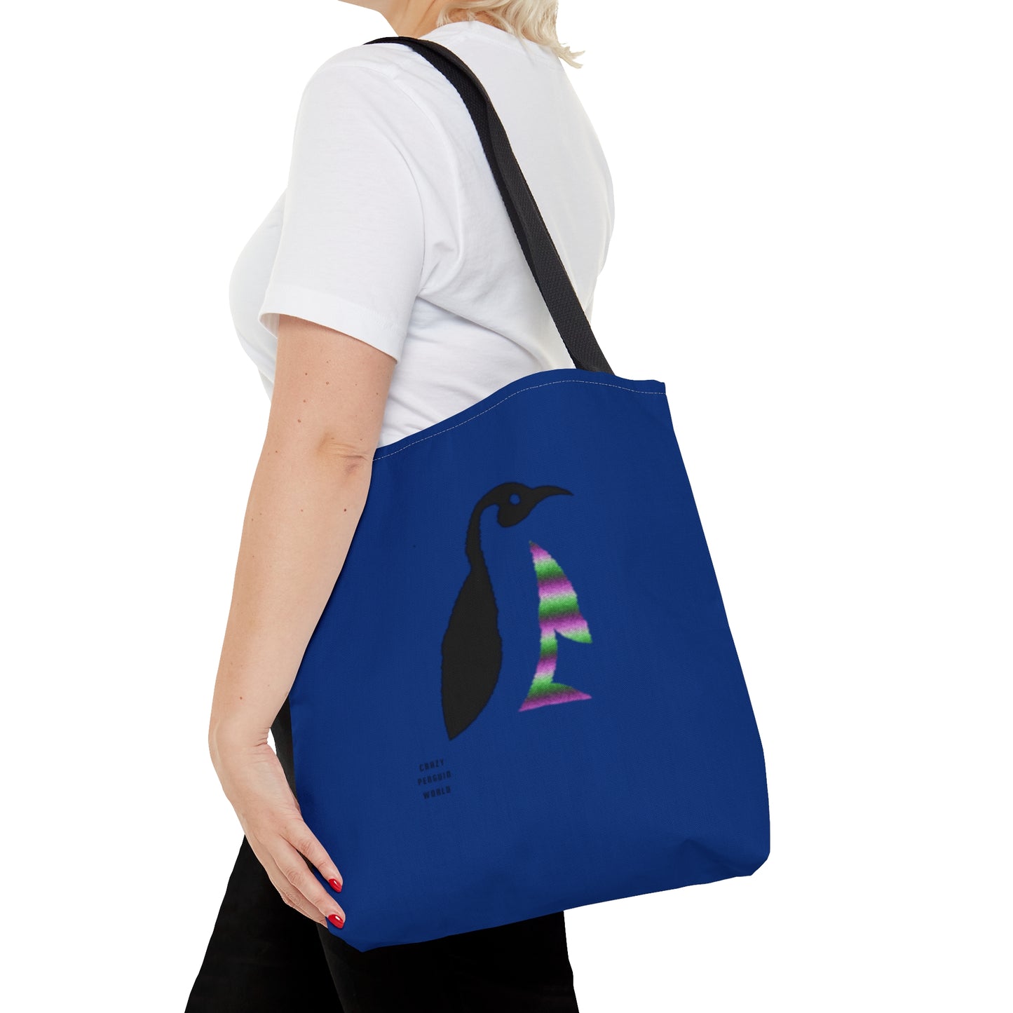 Tote Bag: Crazy Penguin World Logo Dark Blue