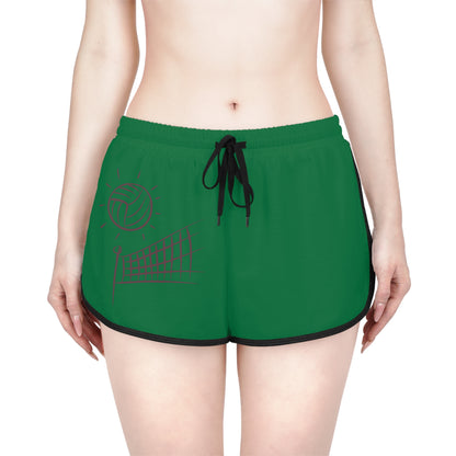 Women's Relaxed Shorts: Volleyball Dark Green