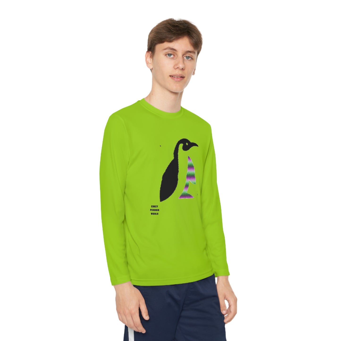 Youth Long Sleeve Competitor Tee: Crazy Penguin World Logo