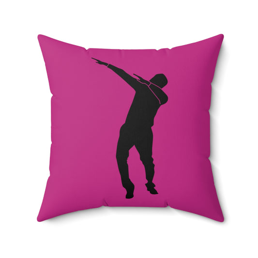 Spun Polyester Square Pillow: Dance Pink