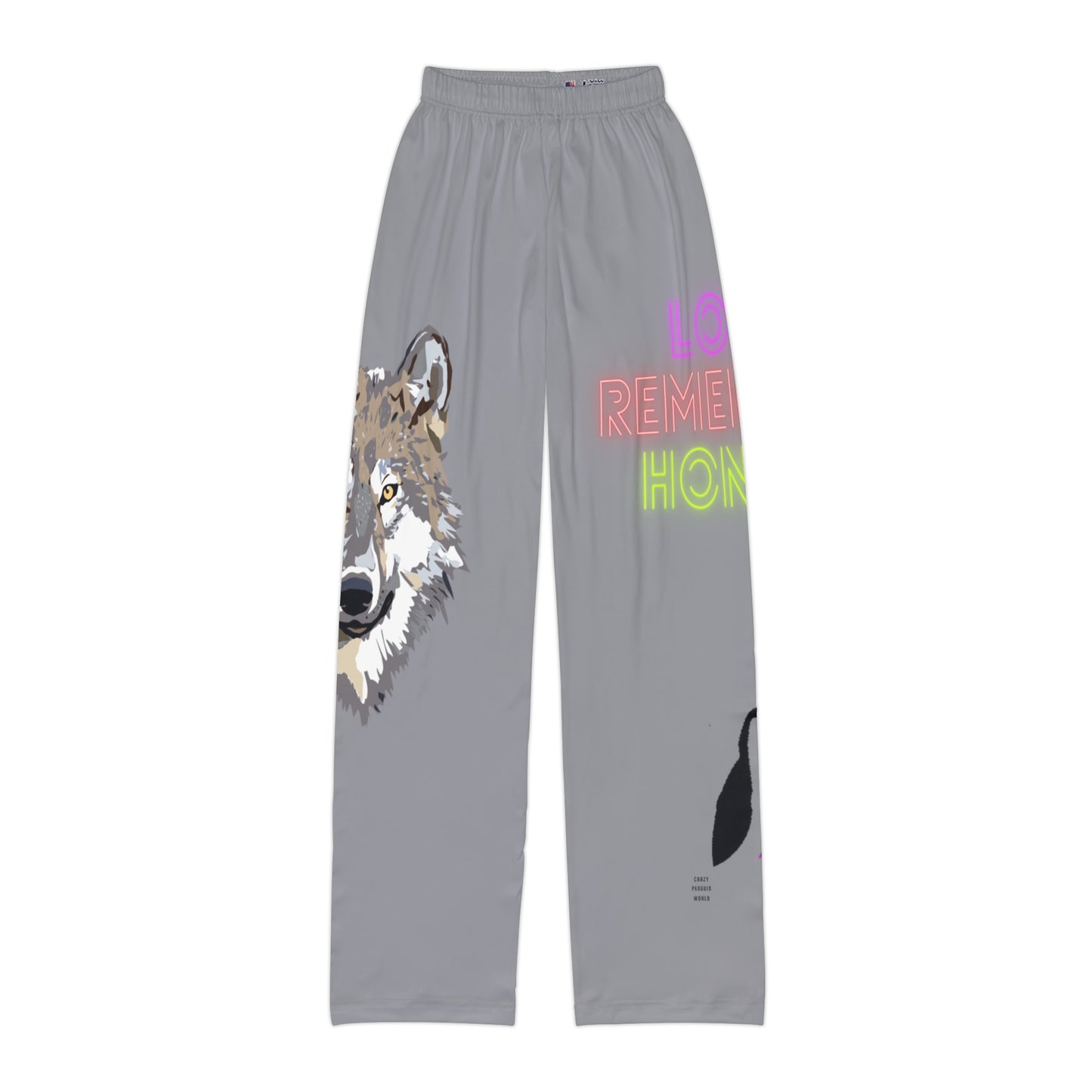 Kids Pajama Pants: Wolves Grey