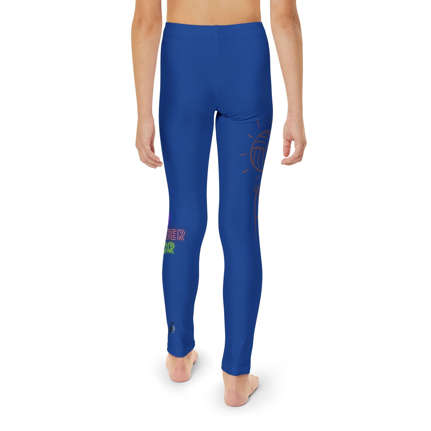 Youth Full-Length Leggings: Volleyball Dark Blue